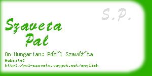 szaveta pal business card